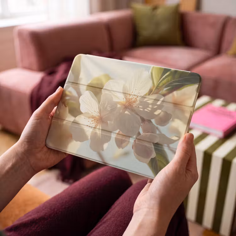 iPad hoes - Bloesems - Wit - Zonnestralen - Bloemblaadjes — 4