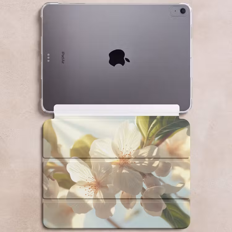 iPad hoes - Bloesems - Wit - Zonnestralen - Bloemblaadjes — 6