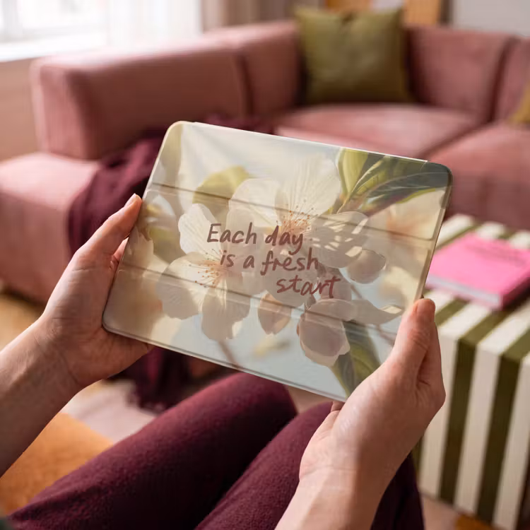 iPad hoes - Bloesems - Zonlicht - Quote - Wit — 4