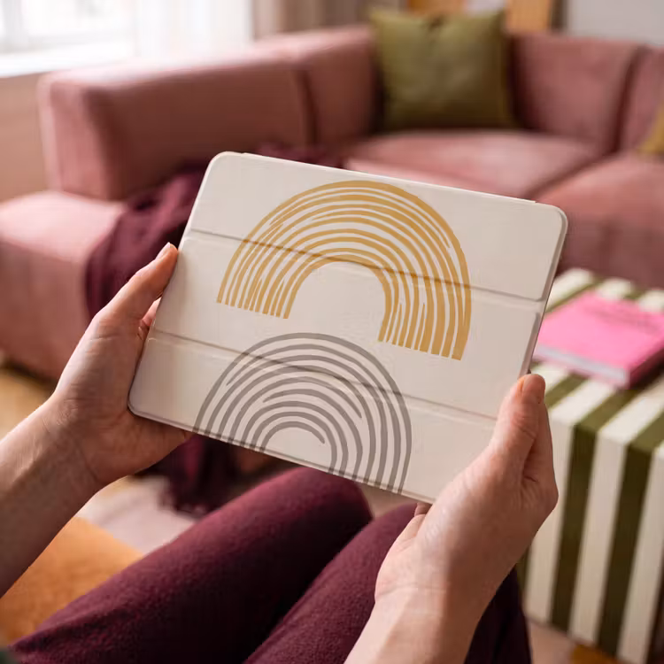 iPad hoes - Bogen - Lijnen - Oranje - Minimalistisch — 4