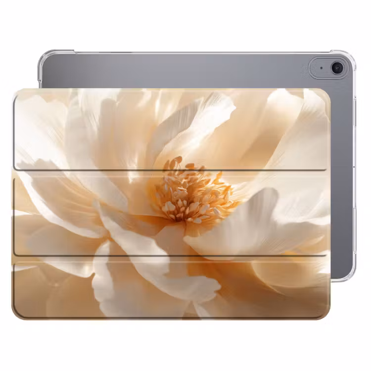 iPad hoes - Close up - Pioenroos - Wit — 1