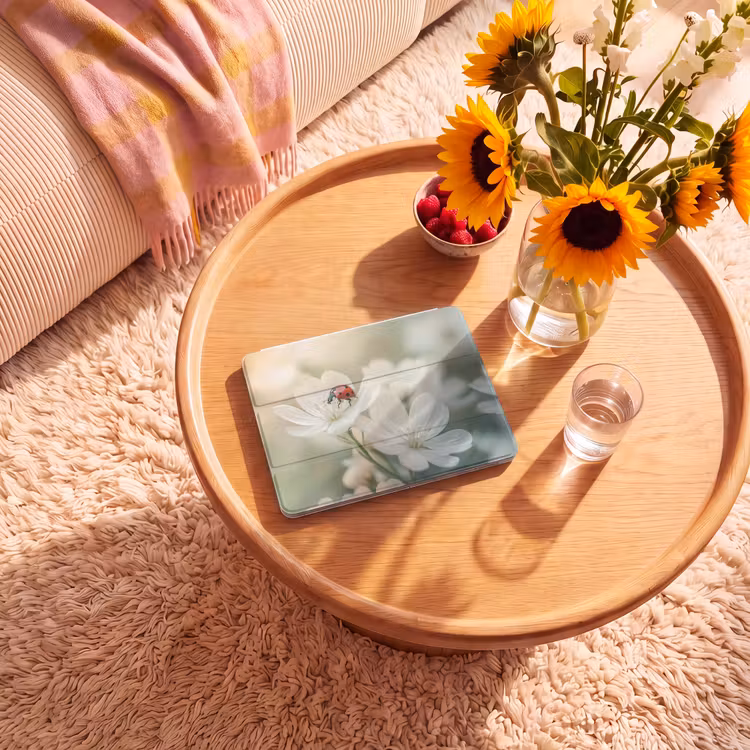 iPad hoes - Lieveheersbeestje - Bloemen - Wit — 2