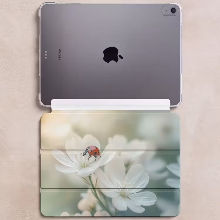 iPad hoes - Lieveheersbeestje - Bloemen - Wit — 6