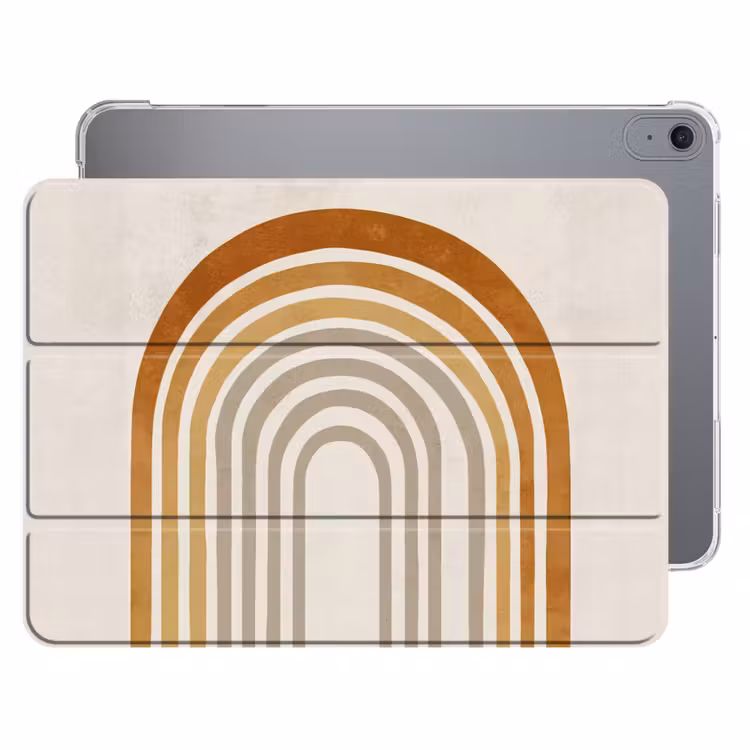 iPad hoes - Minimalistisch - Boog - Lijnen - Beige — 1