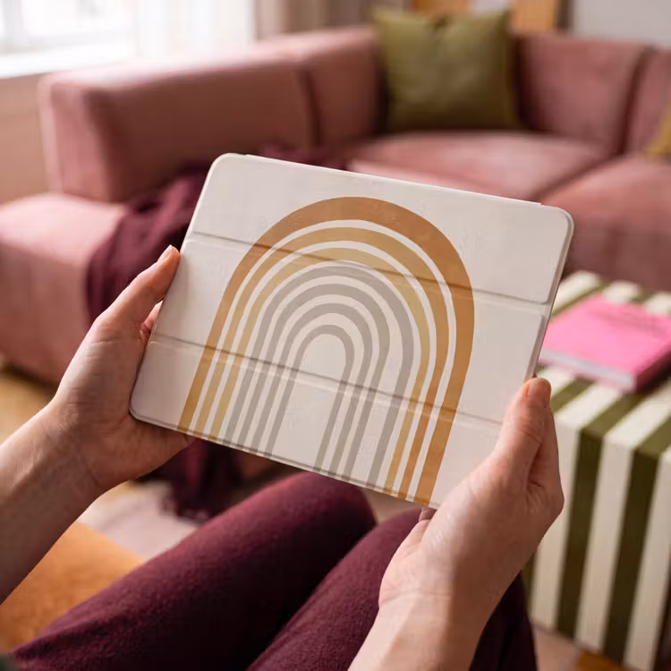 iPad hoes - Minimalistisch - Boog - Lijnen - Beige — 4