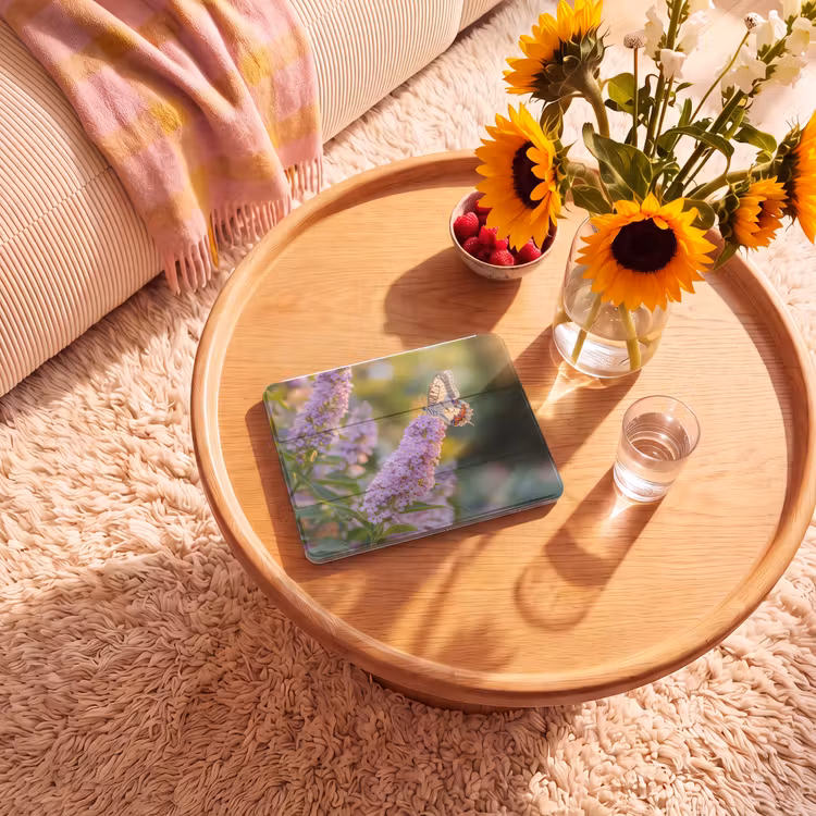 iPad hoes - Sierlijke - Vlinder - Paarse - Bloemen — 2