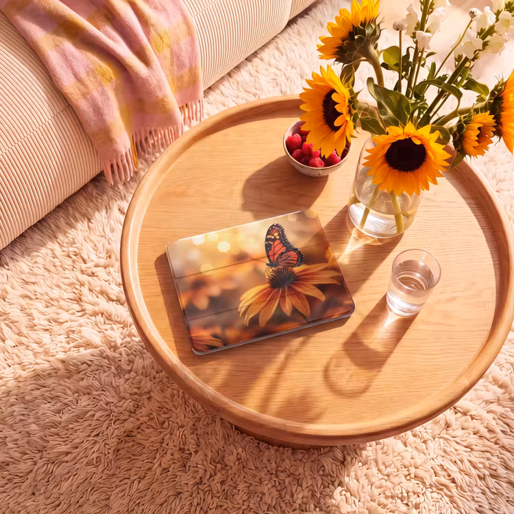 iPad hoes - Vlinder - Bloemen - Oranje — 2
