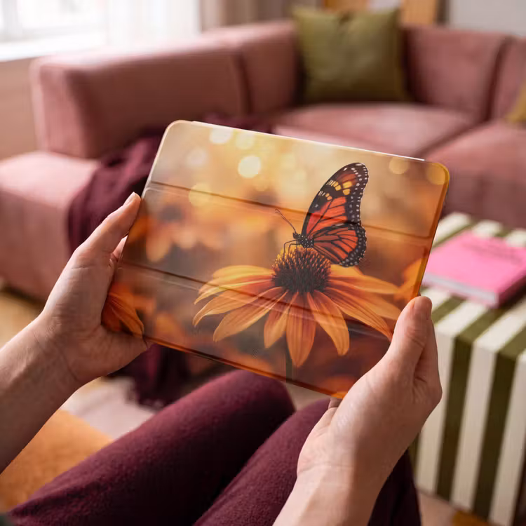 iPad hoes - Vlinder - Bloemen - Oranje — 4
