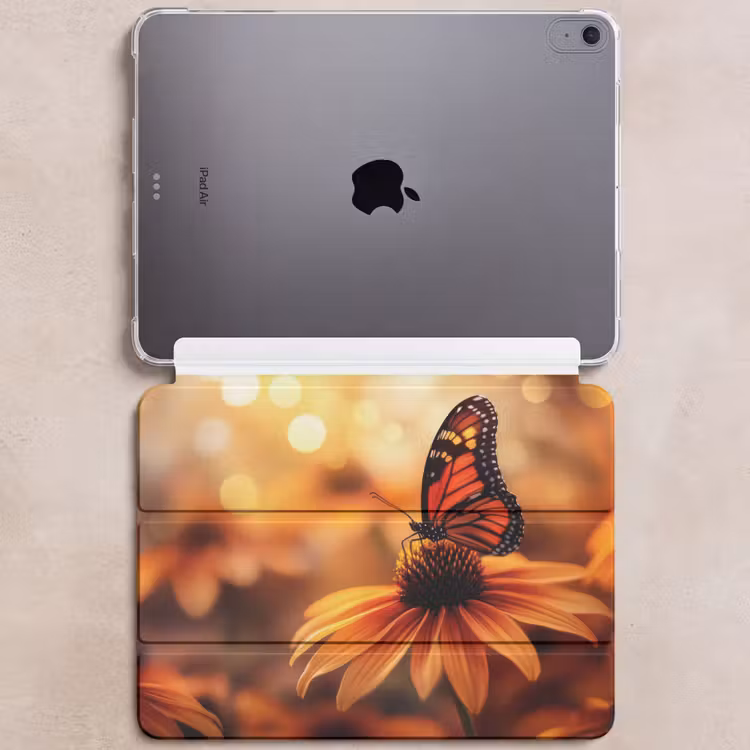 iPad hoes - Vlinder - Bloemen - Oranje — 6