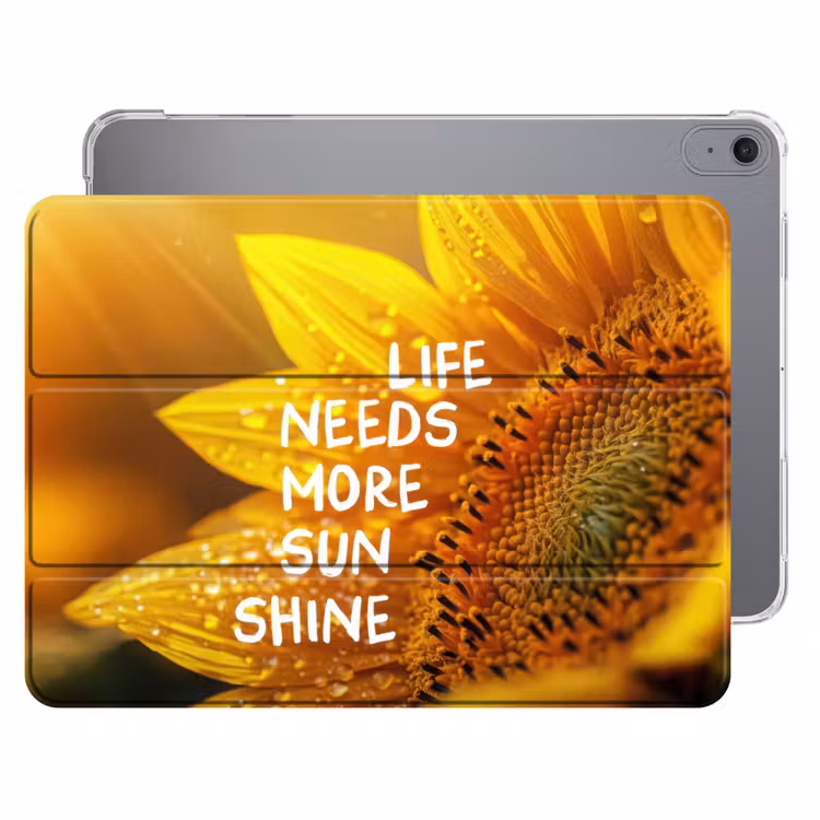 iPad hoes - Zonnebloem - Close up - Geel - Quote — 1