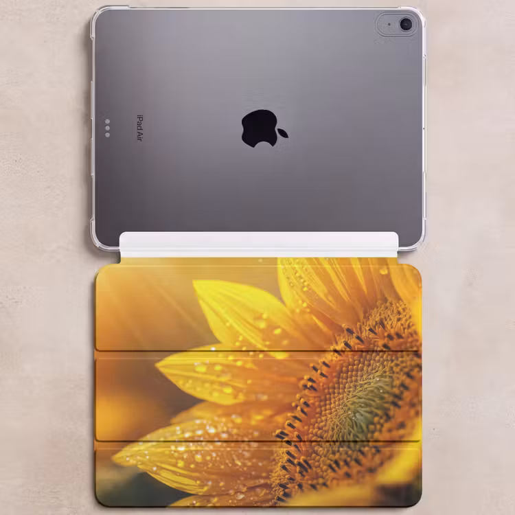 iPad hoes - Zonnebloem - Dauwdruppels - Geel - Zonlicht — 6