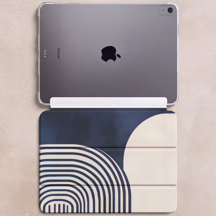 iPad hoes - Donkerblauw - Abstract - Lijnen — 6