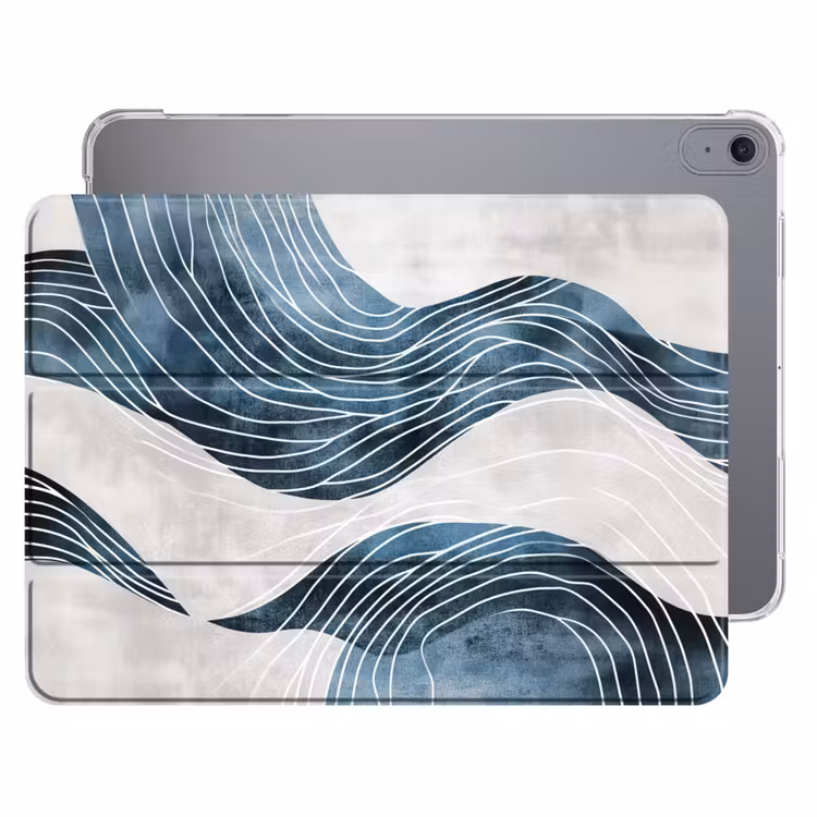 iPad hoes - Lijnen - Golven - Abstract - Grijs — 1