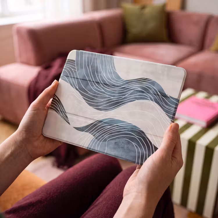 iPad hoes - Lijnen - Golven - Abstract - Grijs — 4