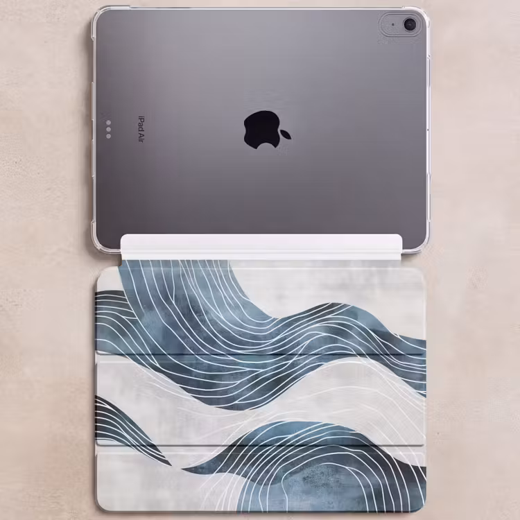 iPad hoes - Lijnen - Golven - Abstract - Grijs — 6