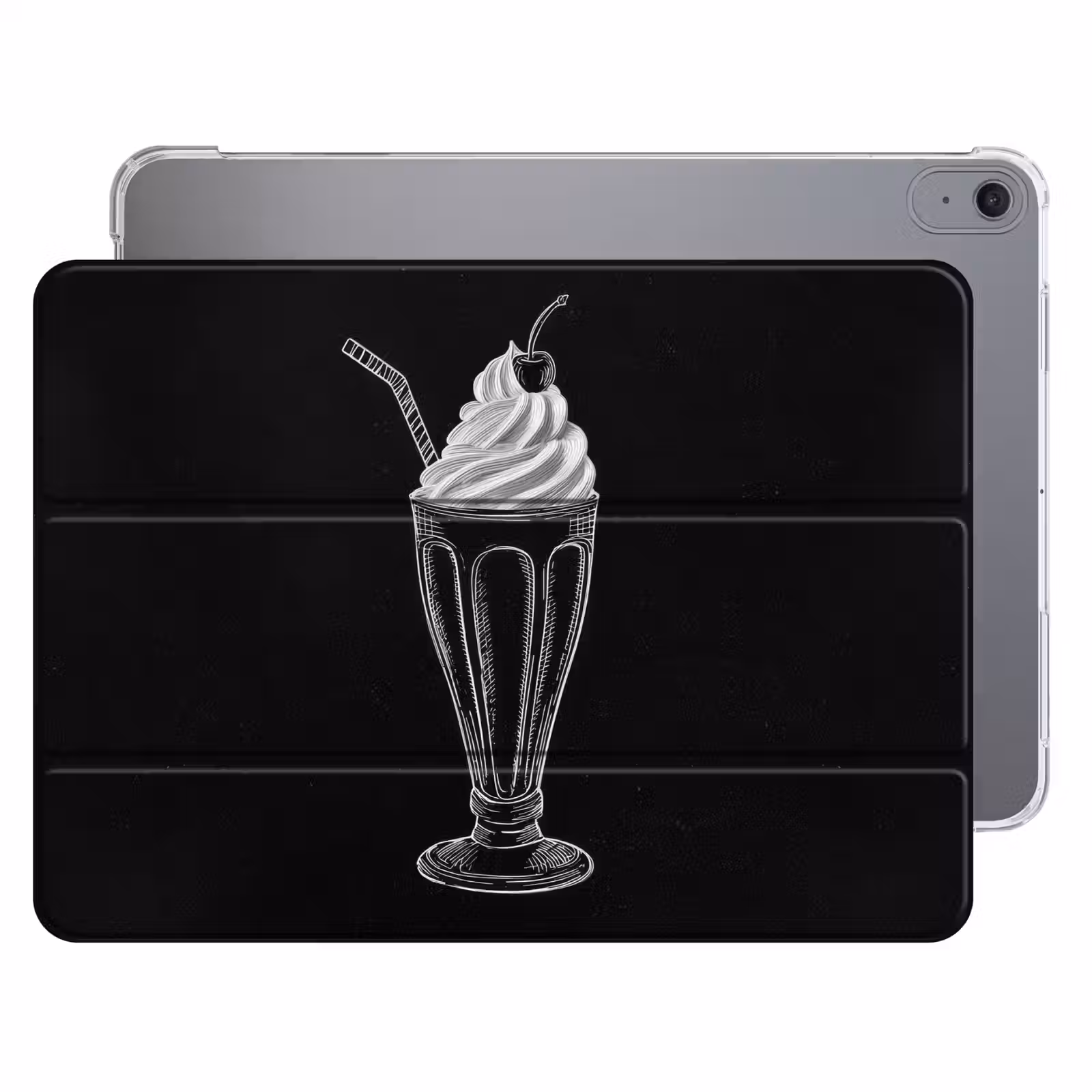 iPad hoes - Ijscoupe - Kers - Krijtstijl - Slagroom — 1