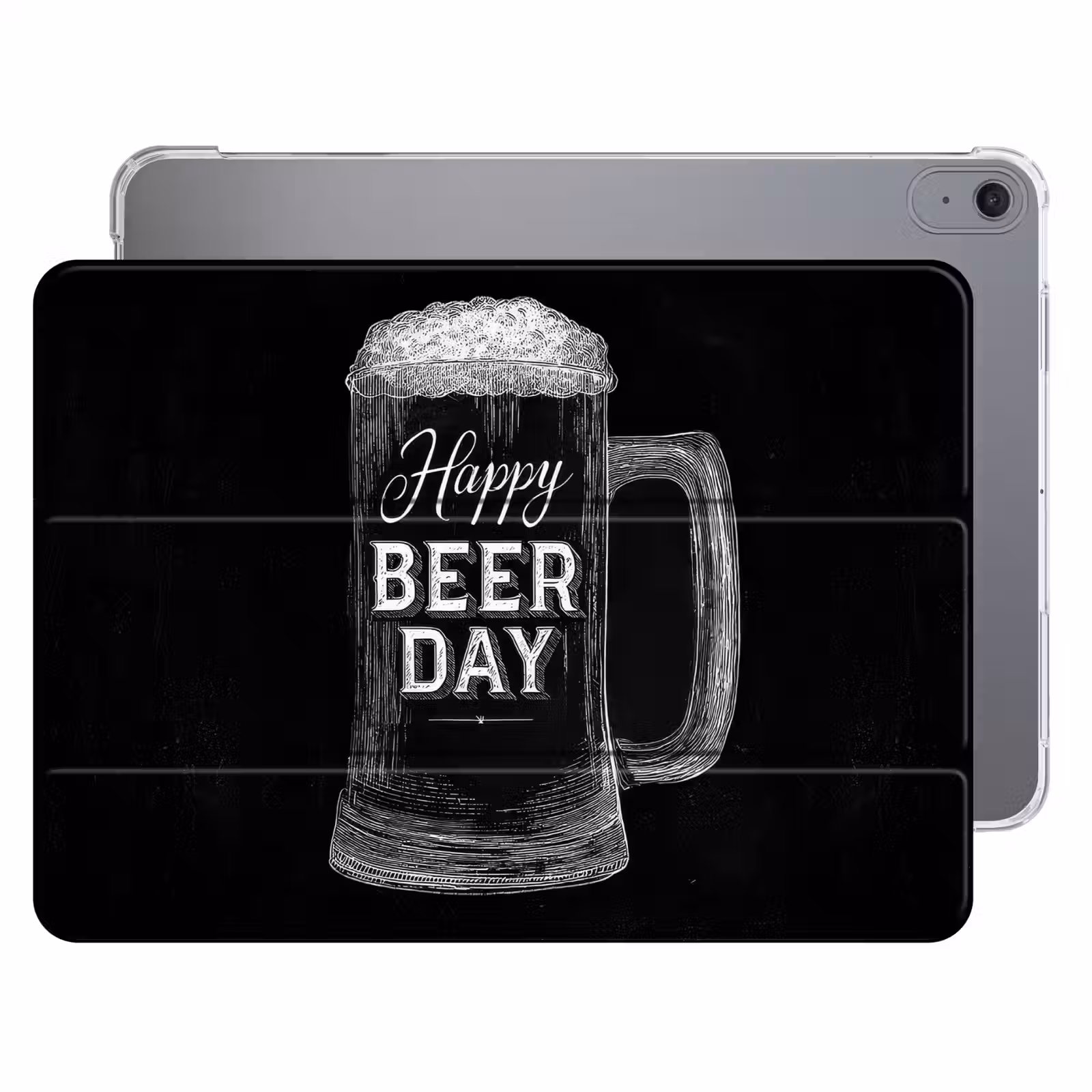 iPad hoes - Bierpul - Witte krijtletters - Happy beer day — 1