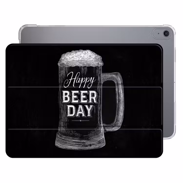 iPad hoes - Bierpul - Witte krijtletters - Happy beer day — 1