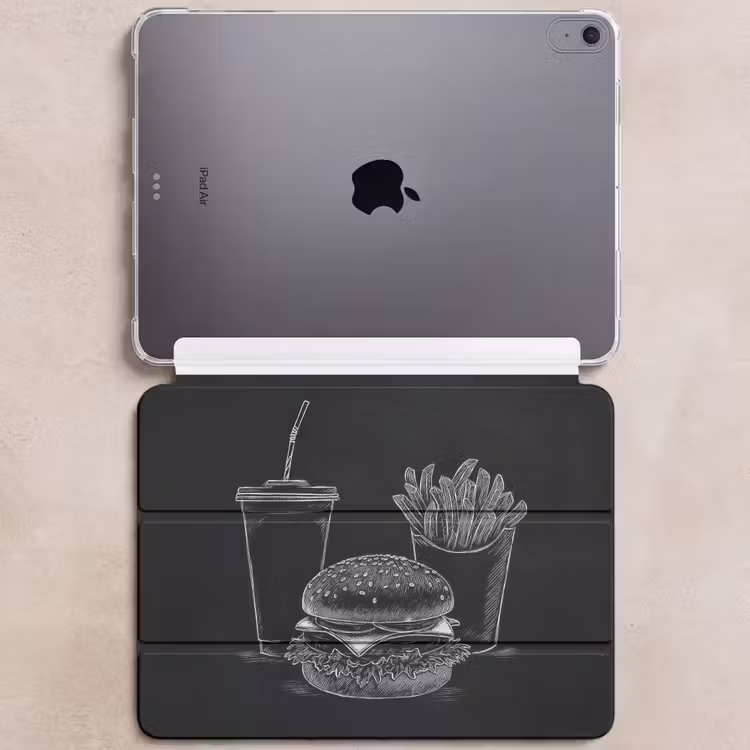 iPad hoes - Hamburger - Friet - Frisdrank - Krijttekening — 6
