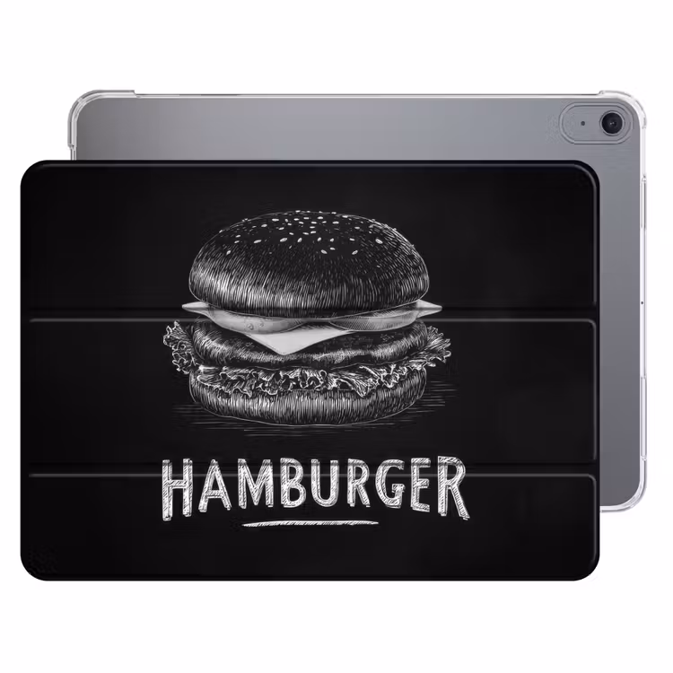 iPad hoes - Hamburger - Krijttekst - Zwart - Wit — 1