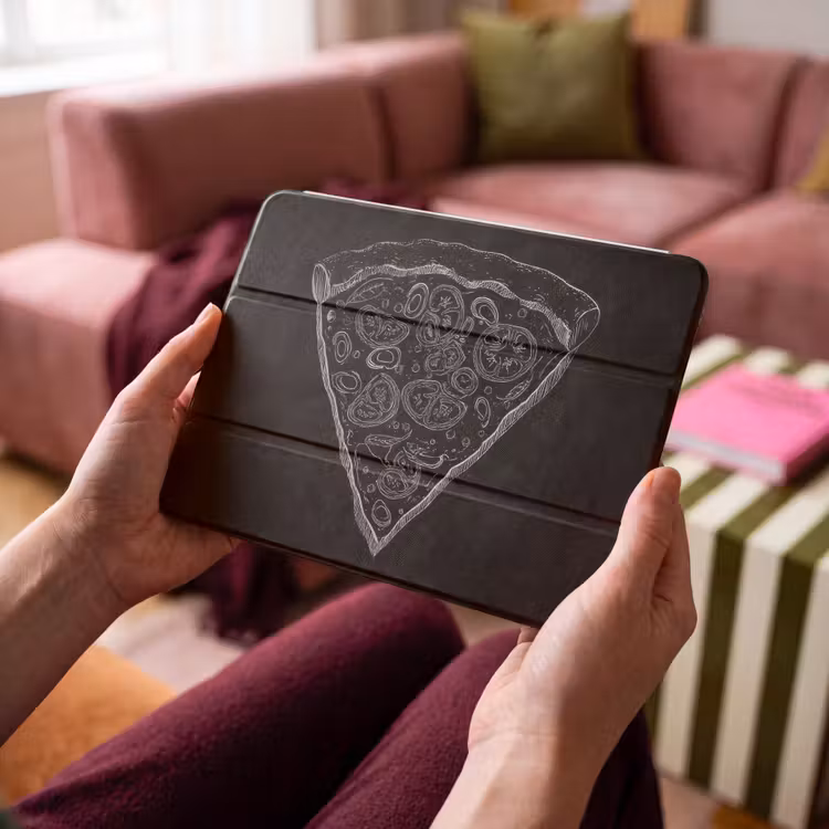 iPad hoes - Pizzapunt - Toppings - Krijttekening — 4