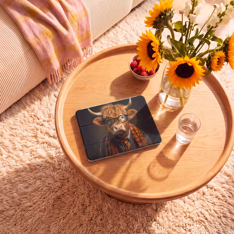 iPad hoes - Schotse hooglander - Bril - Sjaal - Dier — 2