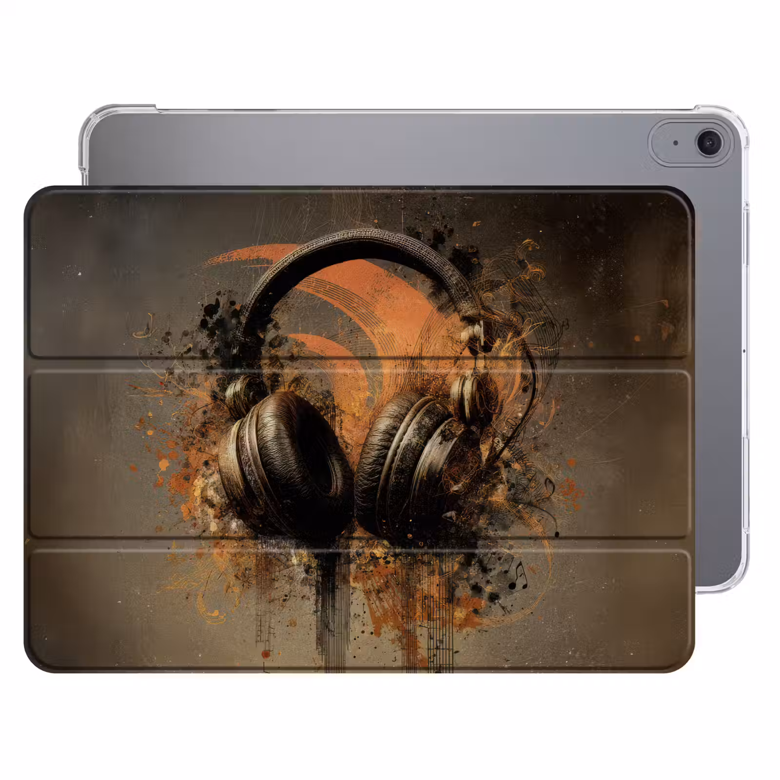 iPad hoes - Koptelefoon - Bruin - Verf - Vintage — 1