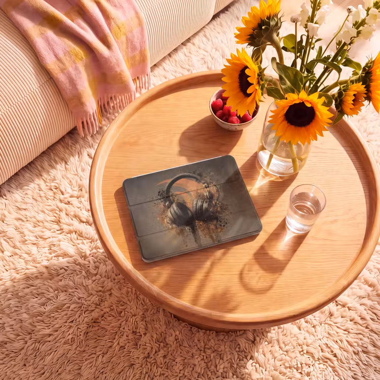 iPad hoes - Koptelefoon - Bruin - Verf - Vintage — 2