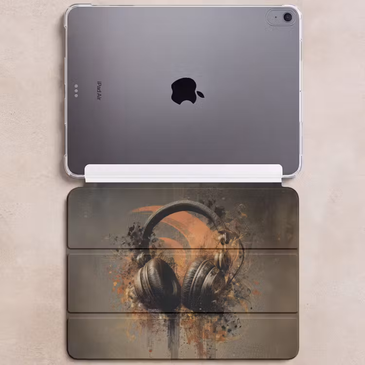 iPad hoes - Koptelefoon - Bruin - Verf - Vintage — 6