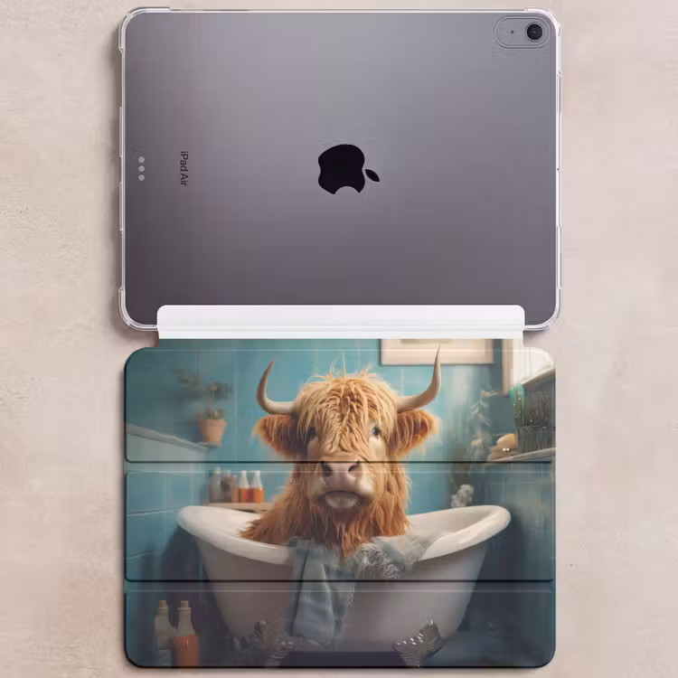 iPad hoes - Schotse hooglander - Badkamer - Blauw - Bad — 6
