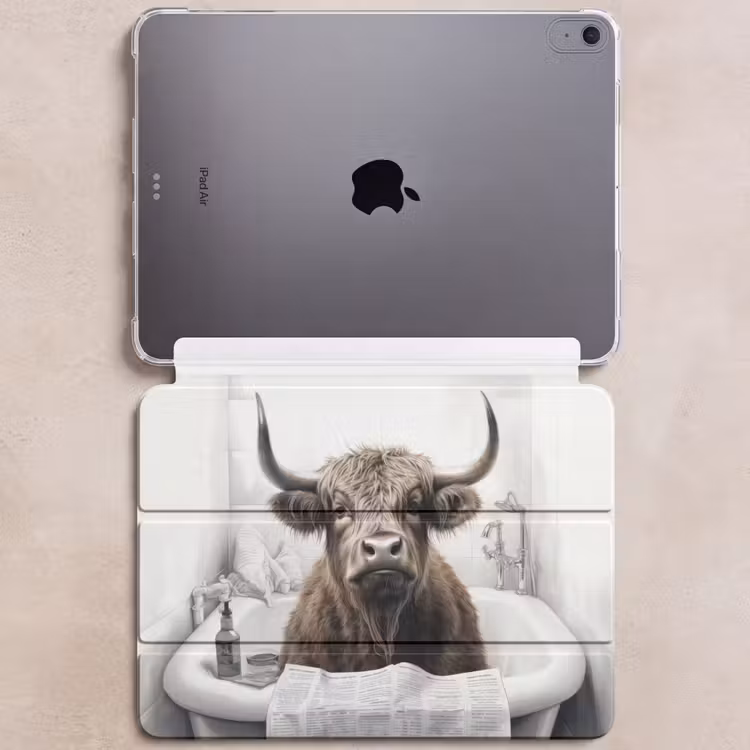 iPad hoes - Schotse hooglander - Badkuip - Badkamer - Krant — 6