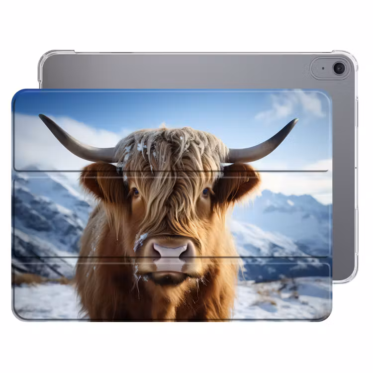 iPad hoes - Schotse hooglander - Bergen - Sneeuw — 1