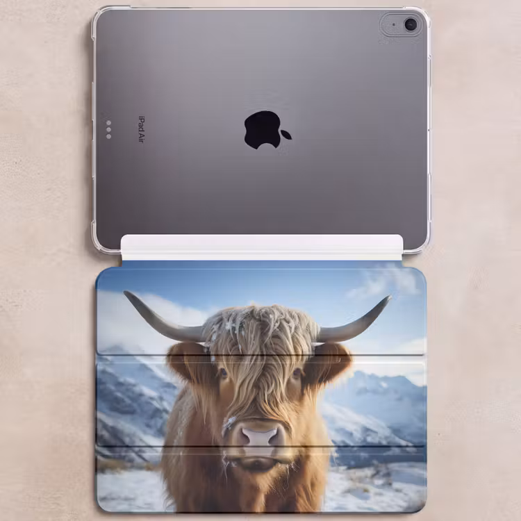 iPad hoes - Schotse hooglander - Bergen - Sneeuw — 6