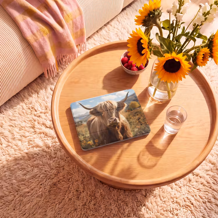 iPad hoes - Schotse hooglander - Bloemen - Hoorns - Wolken — 2