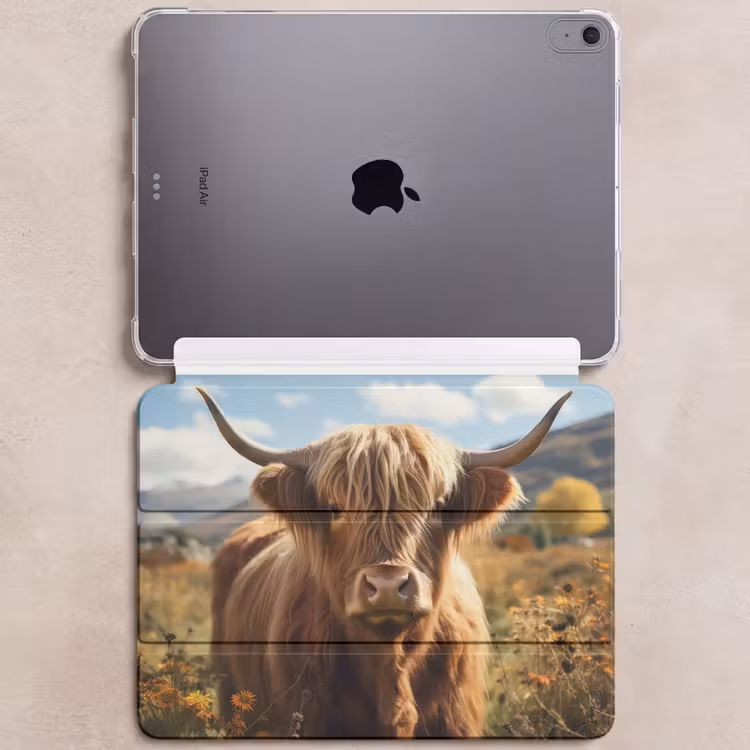 iPad hoes - Schotse hooglander - Bloemen - Hoorns - Wolken — 6