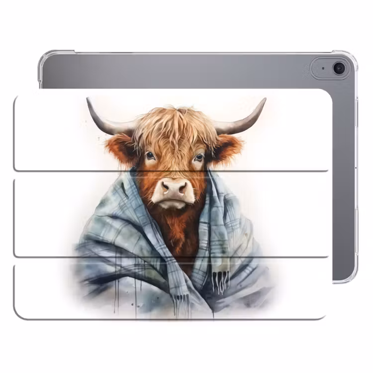iPad hoes - Schotse hooglander - Deken - Wit — 1