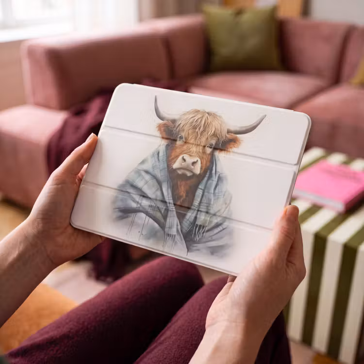 iPad hoes - Schotse hooglander - Deken - Wit — 4
