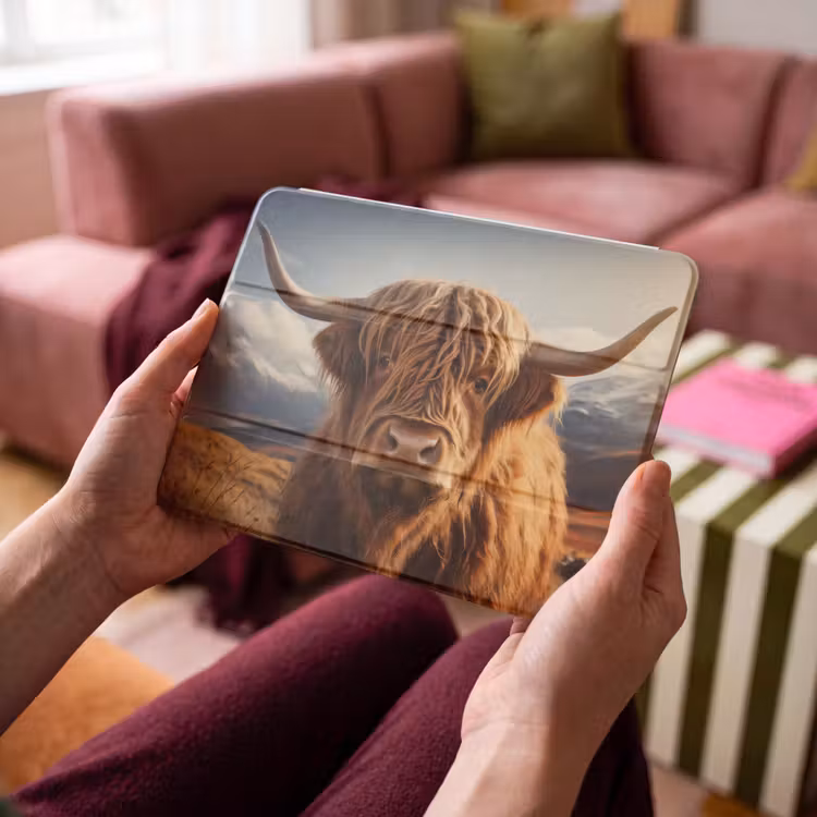 iPad hoes - Schotse hooglander - Hoorns - Bergen - Landschap — 4