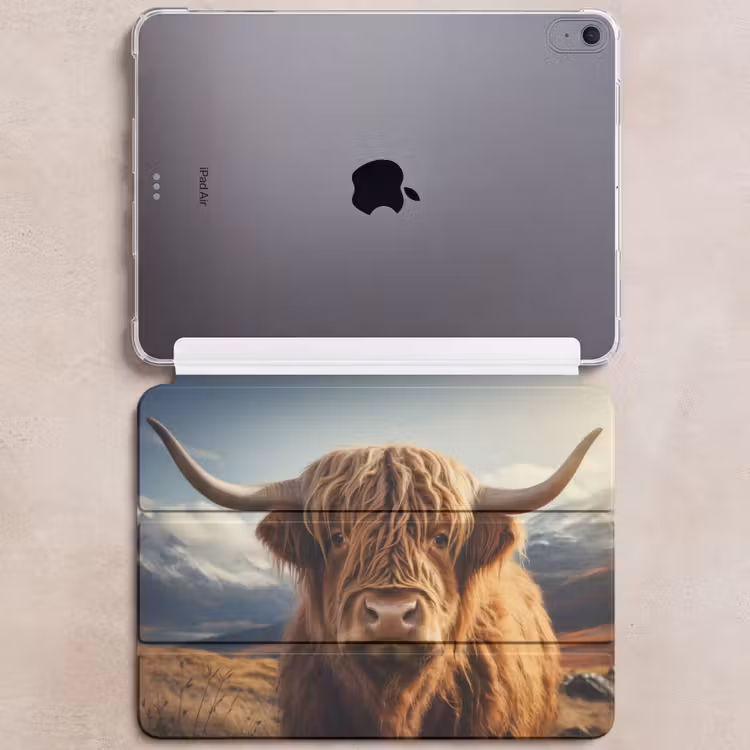 iPad hoes - Schotse hooglander - Hoorns - Bergen - Landschap — 6