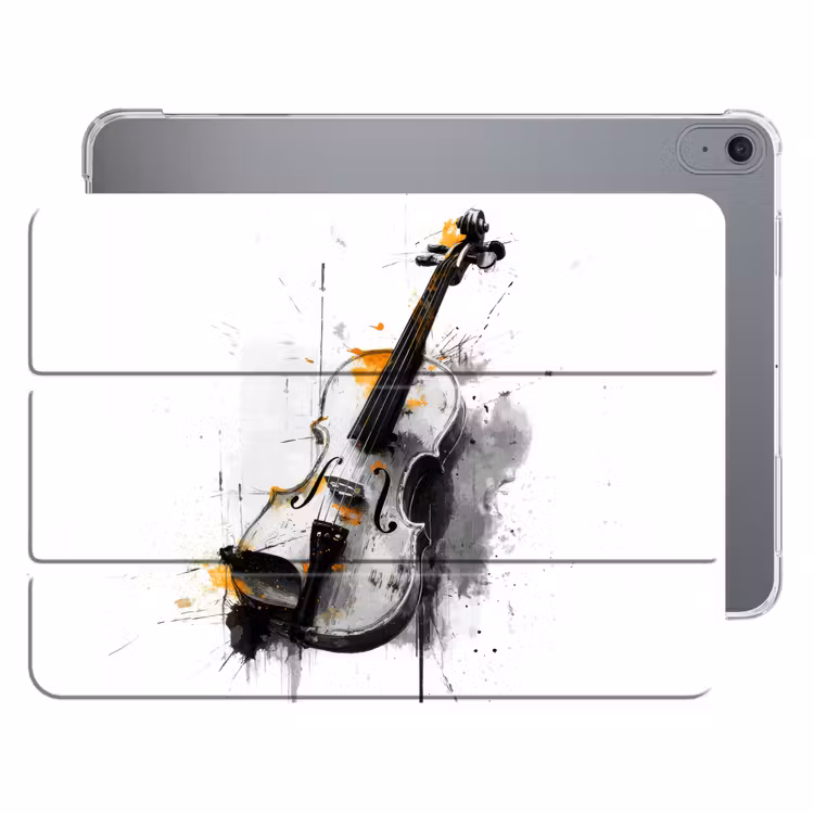 iPad hoes - Viool - Oranje - Zwart - Penseelstreken — 1