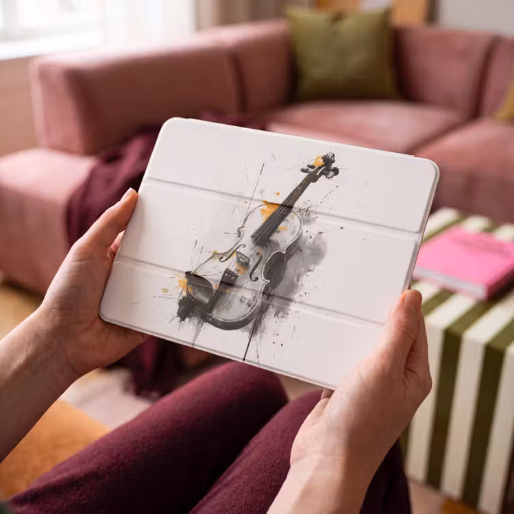 iPad hoes - Viool - Oranje - Zwart - Penseelstreken — 4