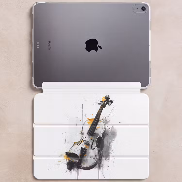 iPad hoes - Viool - Oranje - Zwart - Penseelstreken — 6