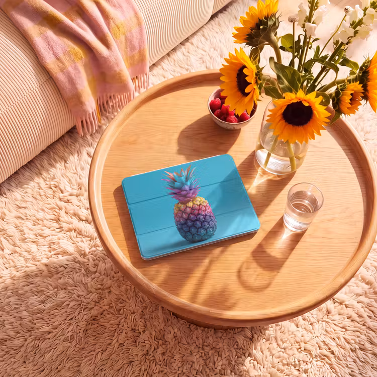 iPad hoes - Ananas - Regenboog - Blauw - Popart — 2