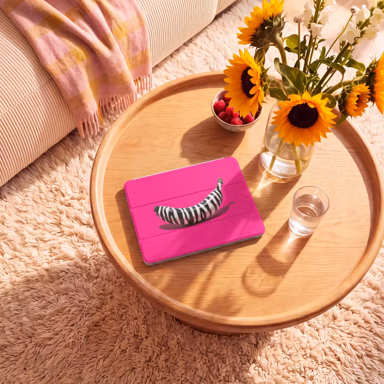 iPad hoes - Banaan - Zebraprint - Roze — 2