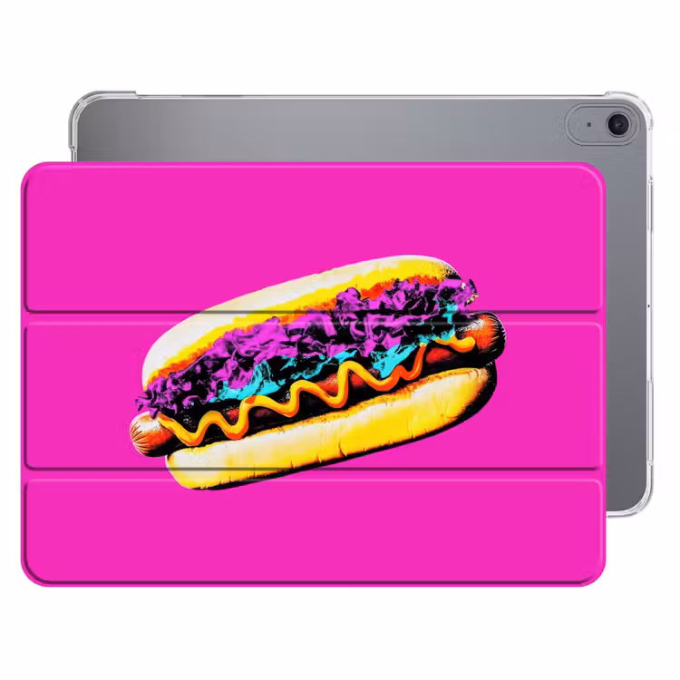 iPad hoes - Hotdog - Roze - Retro — 1