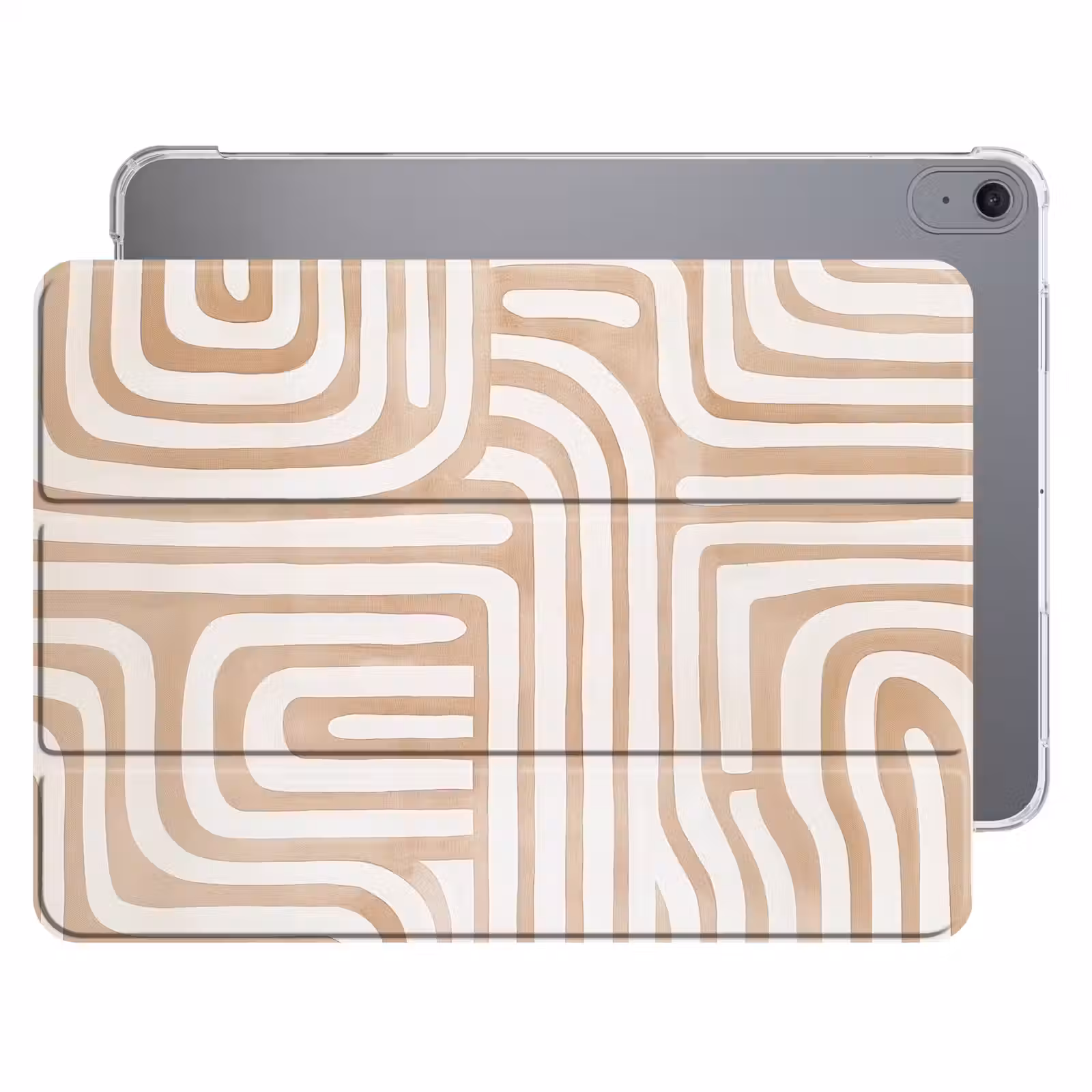 iPad hoes - Aardetinten - Labyrintpatroon — 1