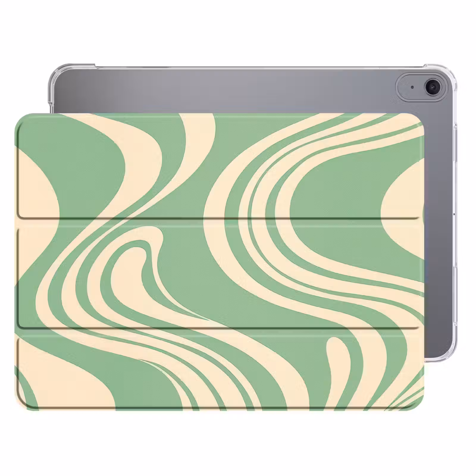 iPad hoes - Golvende lijnen - Mintgroen - Dansende vormen — 1