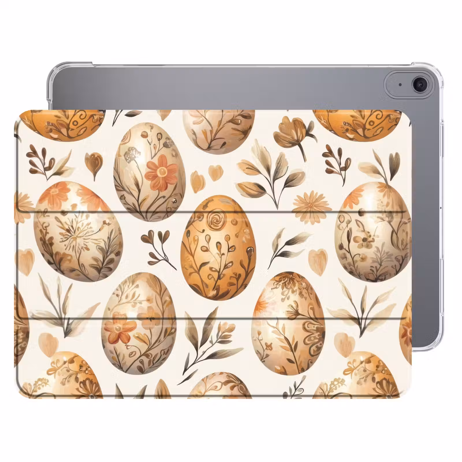 iPad hoes - Paaseieren - Bruin - Bloemen — 1