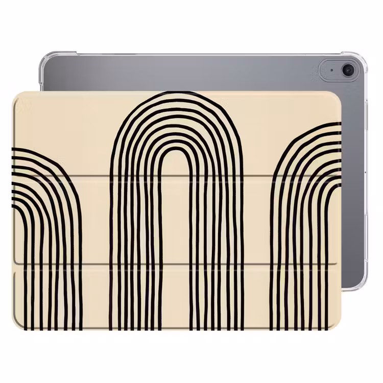 iPad hoes - Boogvormen - Zwart - Strak — 1