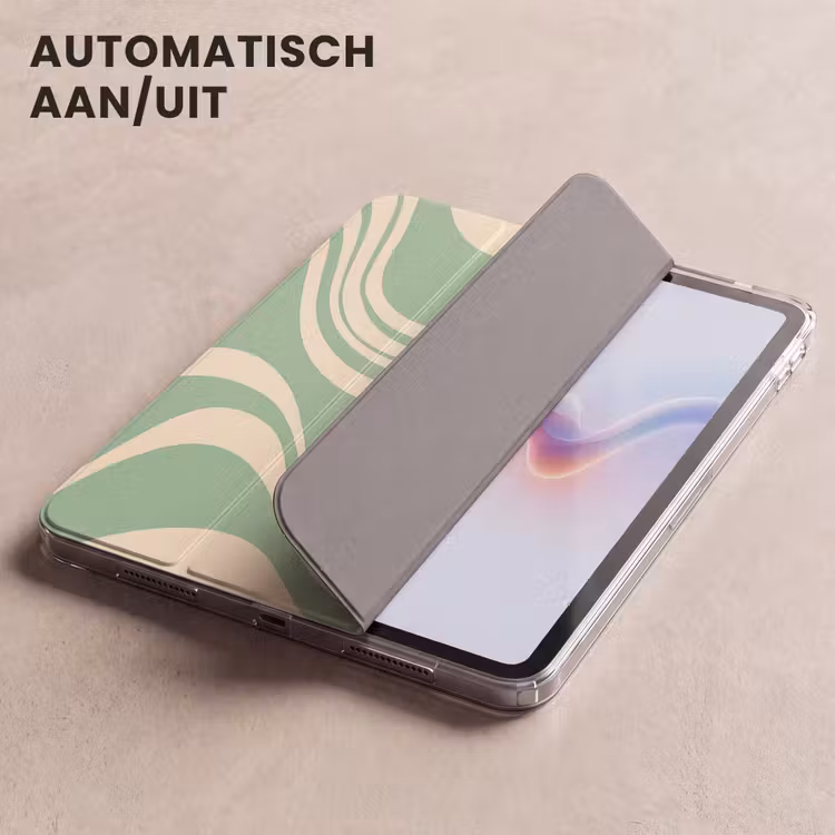 iPad hoes - Golvende lijnen - Mintgroen - Dansende vormen — 5